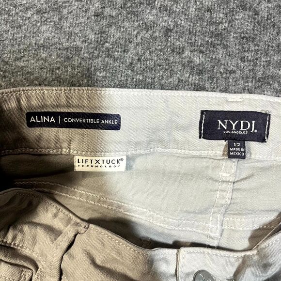 NYDJ Alina Convertible Ankle Jeans Gray Lift Tuck Size 12 Womens Mom Preppy - Picture 3 of 10